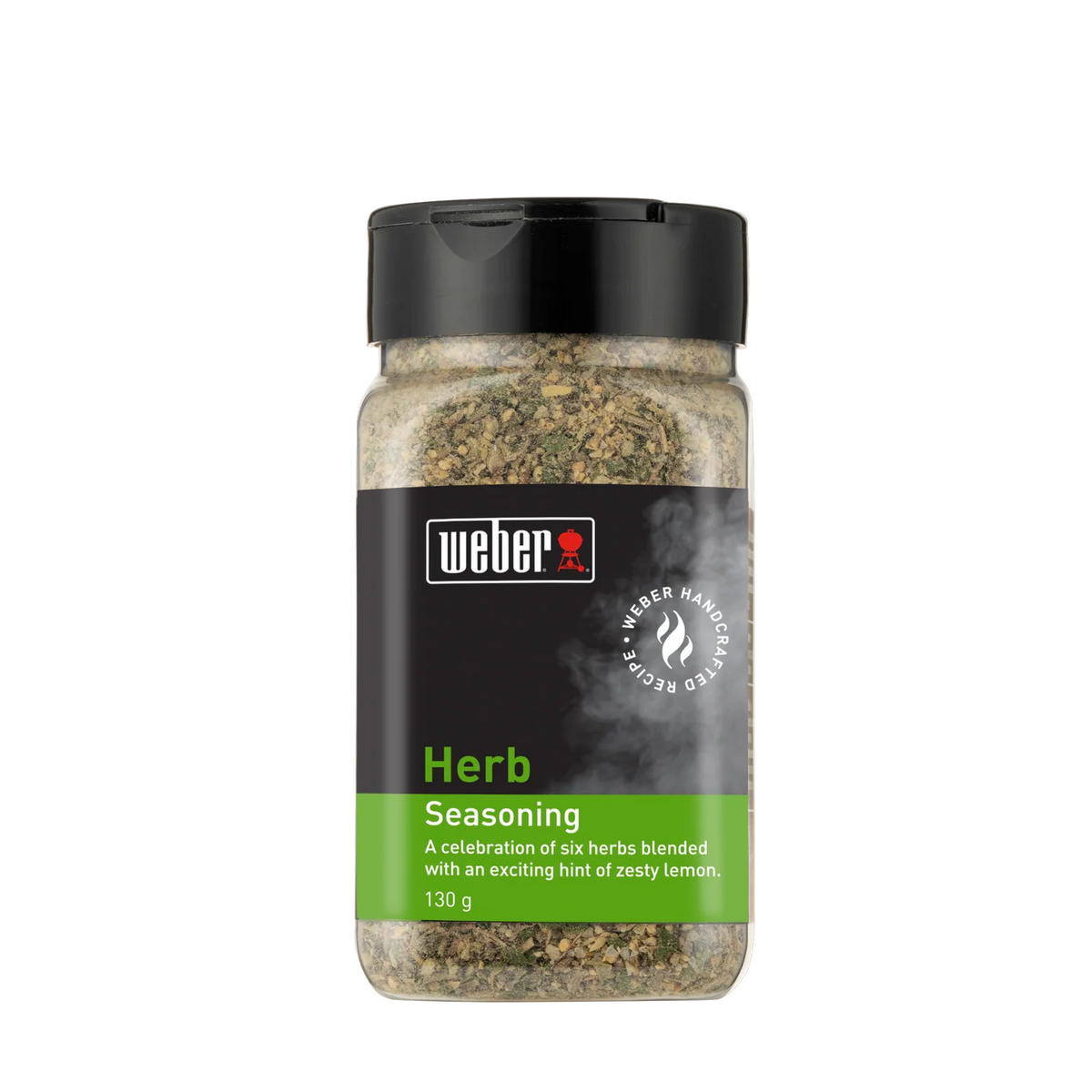 Weber Herb Seasoning rub in a jar, featuring a mix of herbs for flavorful grilling and cooking.