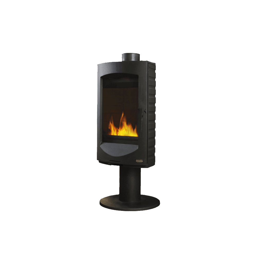 Cast iron Cheminees Philippe EDEN wood fireplace with swing door, designed to heat up to 150 sqm.