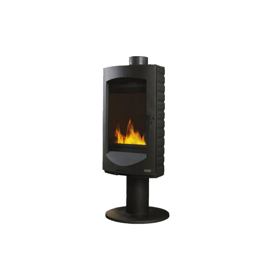 Cast iron Cheminees Philippe EDEN wood fireplace with swing door, designed to heat up to 150 sqm.
