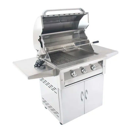 Grandfire Deluxe 30 BBQ on Cart with two shelves