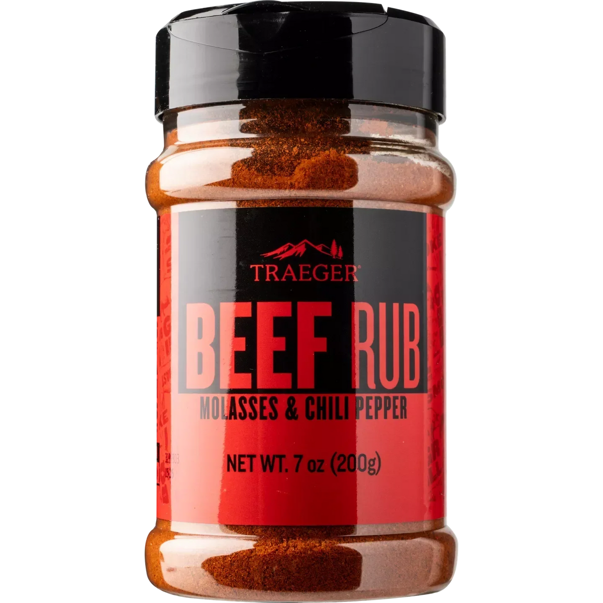 Traeger Beef Rub from BBQ and Fireplace Centre, a flavorful seasoning blend in a jar for grilling and smoking beef.