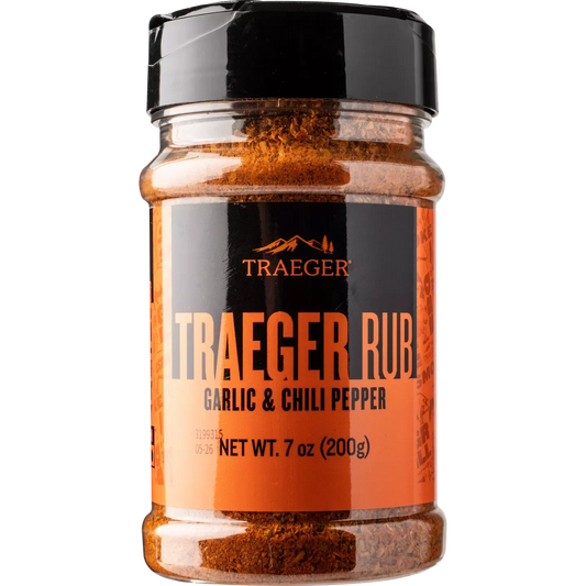 Traeger Rub from BBQ and Fireplace Centre, a flavorful seasoning blend for grilling and smoking meats.