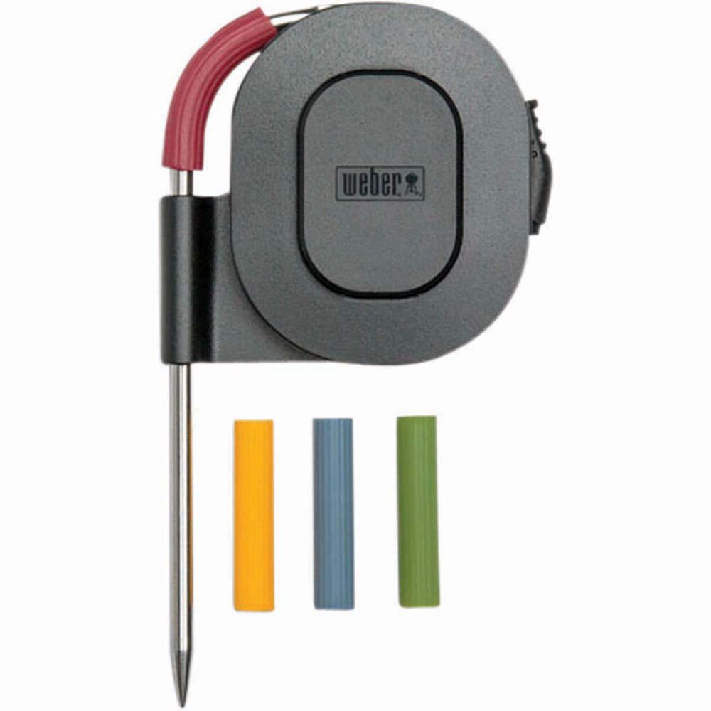 Weber meat probe utensil with digital display and probe for accurate meat temperature monitoring in grilling.