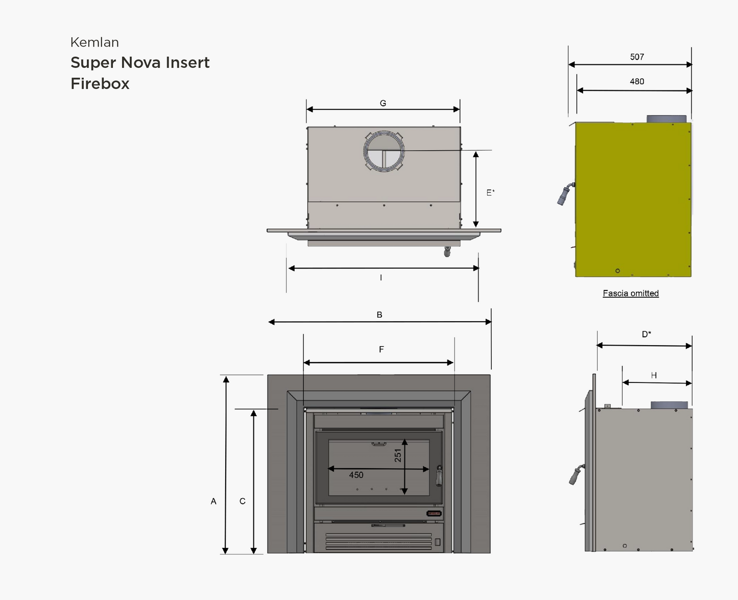 Kemlan SUPER NOVA INSERT RF FAN - NO FASCIA BLACK