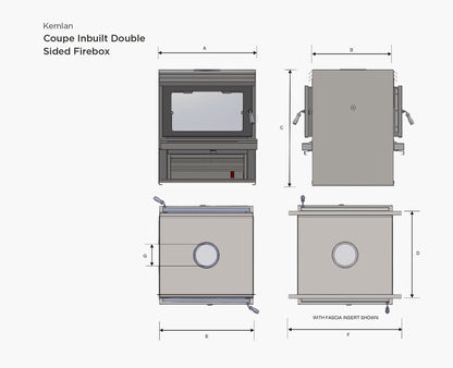 Kemlan Coupe Inbuilt Wood Fireplace Inc Fan Must Add Fascia