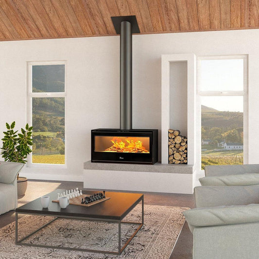 Lacunza Silver 1000 Freestanding Wood Fireplace Excludes Heat Shield