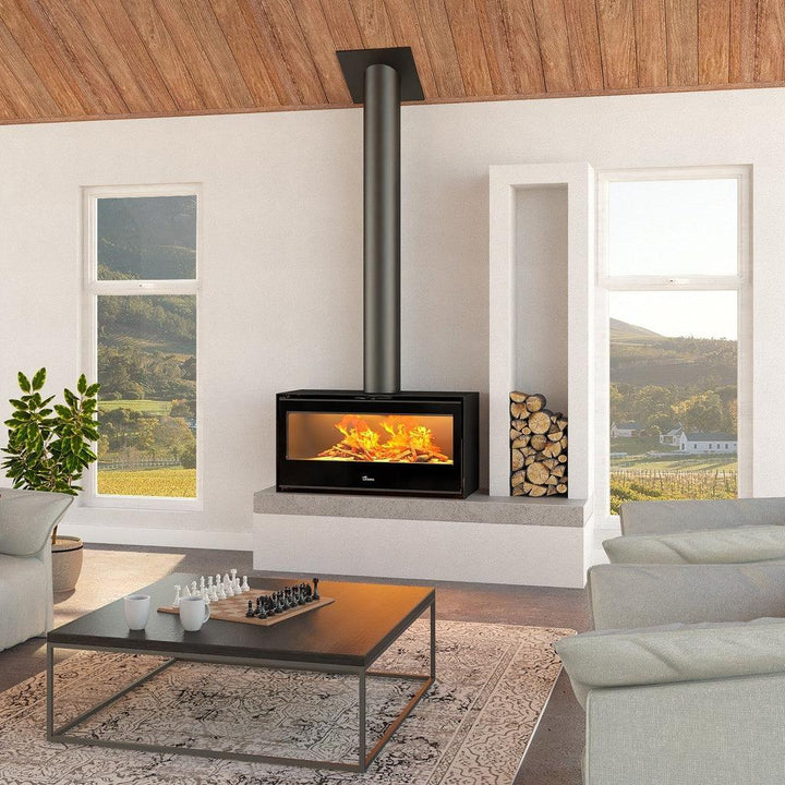 Lacunza Silver 800 Freestanding Wood Fireplace Excludes Heat Shield