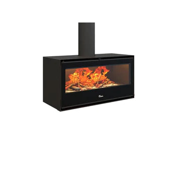 Lacunza Silver 1000 Freestanding Wood Fireplace Excludes Heat Shield