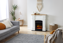 Load image into Gallery viewer, Dimplex 1.5kW Mini Windelsham Suite LED Firebox NEW - White and Oak Veneer finish
