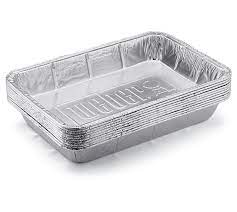 Set of 10 large Weber drip pans for cleaning and maintenance, rectangular metal pans suitable for grilling and outdoor cooking.